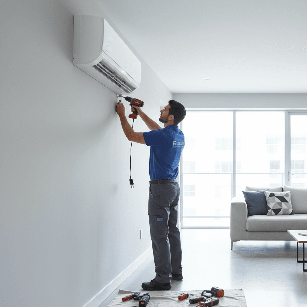 HVAC installation in modern residential home